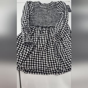 3T black & white plaid dress